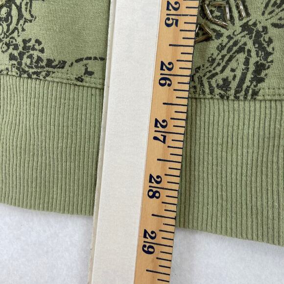 Chico's Zenergy Tunic Sweatshirt Size 12/14 Green Embellished Beaded Pullover - Picture 9 of 12